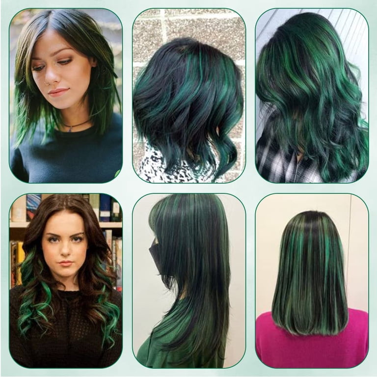 Black to Dark Green Full Head Clip in Extension Hair | Black To Dark Green Full Head Clip In Extension  main image 3