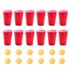 thumbnail image 1 of Bearachild Juego de 12 unidades de juego de fiesta, pelota de tenis de mesa, juego de tazas de bebida, tazas de plástico para bebidas de fiesta familiar, Kits de decoración para fiestas red Bearachild HA002824-01B, 1 of 6