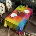 thumbnail image 2 of Colorful Rainbow Checkered Pattern Rectangle Tablecloth 60"x120",Waterproof Polyester Rectangle Table Cloth, Wipeable Spillproof Polyester Tablecloth for Dining, Camping, Indoor and Outdoor, 2 of 6