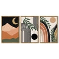 thumbnail image 4 of SHENIFY Large 24x36in3pcs Natural Framed Boho Wall Art Abstract Decor Bohemian Prints Ready To Hang for Hallway Living Room, 4 of 5