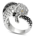 thumbnail image 1 of Rhodium Brass Ring with AAA Grade CZ, Champagne - Size 7, 1 of 1