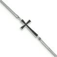 thumbnail image 1 of 925 Sterling Silver Rhod 0.1ct. Black and White Diamond Rvsble Cross 2 Strand Bracelet, 1 of 3