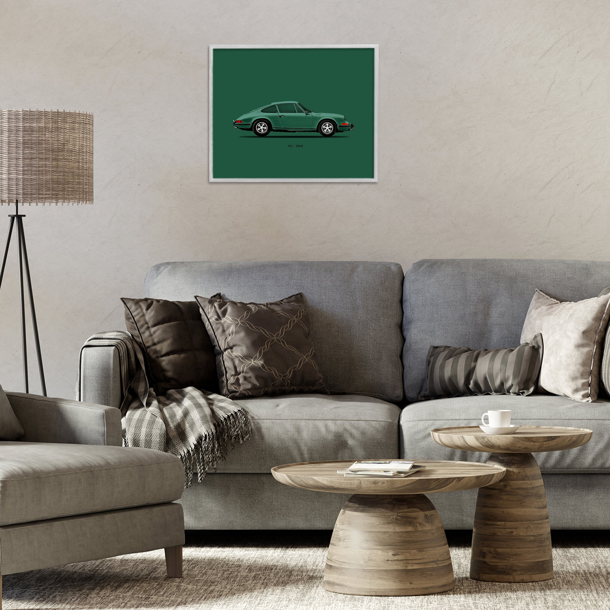 Stupell Industries Green Toned Classic Car Gray Framed Giclee Art, design by Mark Rogan