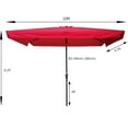 thumbnail image 4 of 10 x 6.5ft Rectangular Patio Umbrella,Outdoor Market Umbrellas with Crank and Push Button Tilt,Waterproof Sunshade Canopy for Garden, Lawn, Deck, Backyard & Pool,Red, 4 of 4