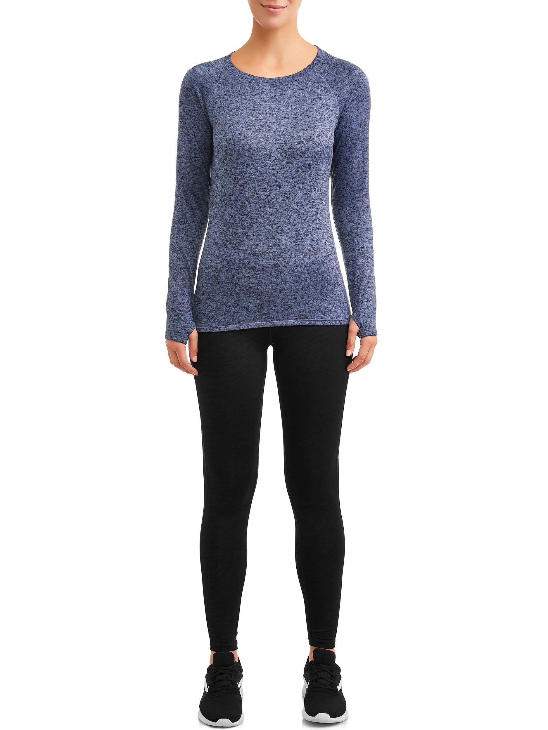 (2 pack) ClimateRight by Cuddl Duds Women's Warm Plush Warmth Crew Neck Base Layer Top, Sizes XS to 4X