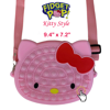 Hello Kitty Style Fidget PopIt Bubble Stress Reliever Shoulder Bag/Purse/Toy for Girls, Teens, and Women (PINK)