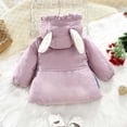 thumbnail image 4 of 2025 Winter Coats For Girls Fluffy Coat Long Sleeve Solid Color Fleece Sweater Coat With Purple, 4 of 9