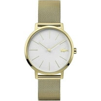 Lacoste 2001107 Moon Quartz Silver White Dial Gold Mesh Band Women's Watch