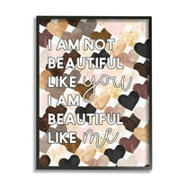 Stupell Industries Beautiful Like Me Phrase Inspirational Heart Pattern Typography Painting Black Framed Art Print Wall Art, 11 x 14