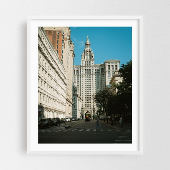 New York City Hall - Manhattan New York Photography White Framed Wall Art Print 16 x 20 inches