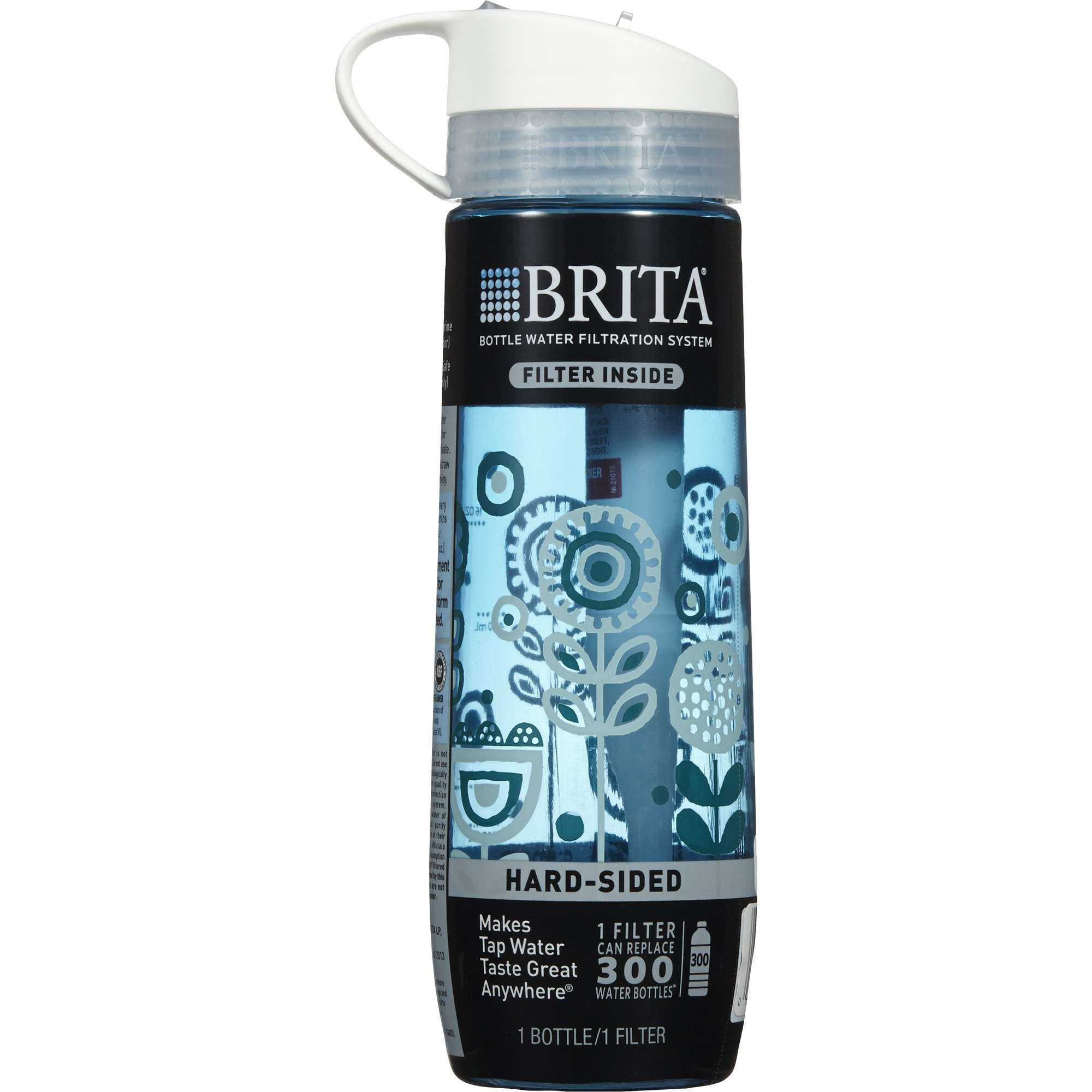 Brita 23.7 Ounce Hard Sided Water Bottle with 1 Filter, BPA Free