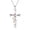 Romantic Rose-Pink, variant on AWAYTR Imitation Silver Plated Alloy Cross Necklace for Women, Dainty Faith Cross Pendant with Floral Rhinestone Charm, Religious Jewelry Gift