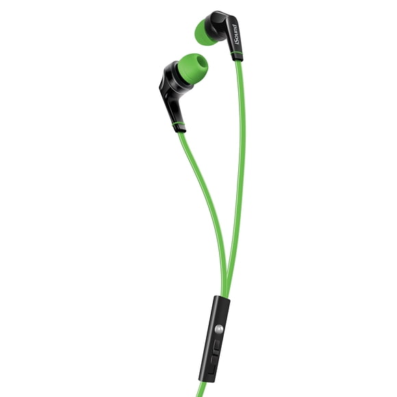 Auriculares iSound EM 60 Big Bass Stereo con micrófono, verde/negro