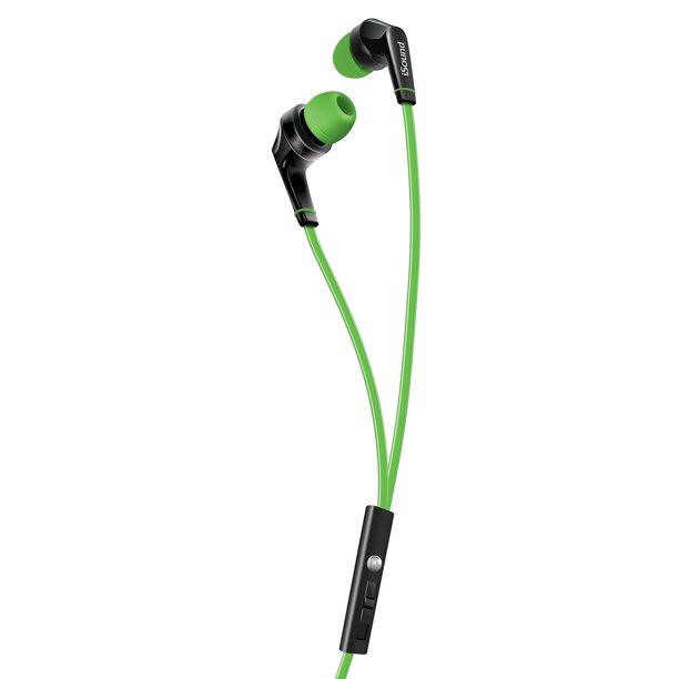 Auriculares iSound EM 60 Big Bass Stereo con micrófono, verde/negro