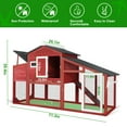 thumbnail image 4 of Gowoodhut Chicken Coop Large Outdoor Wooden Chicken Tractor with Wheels, Red, 4 of 7