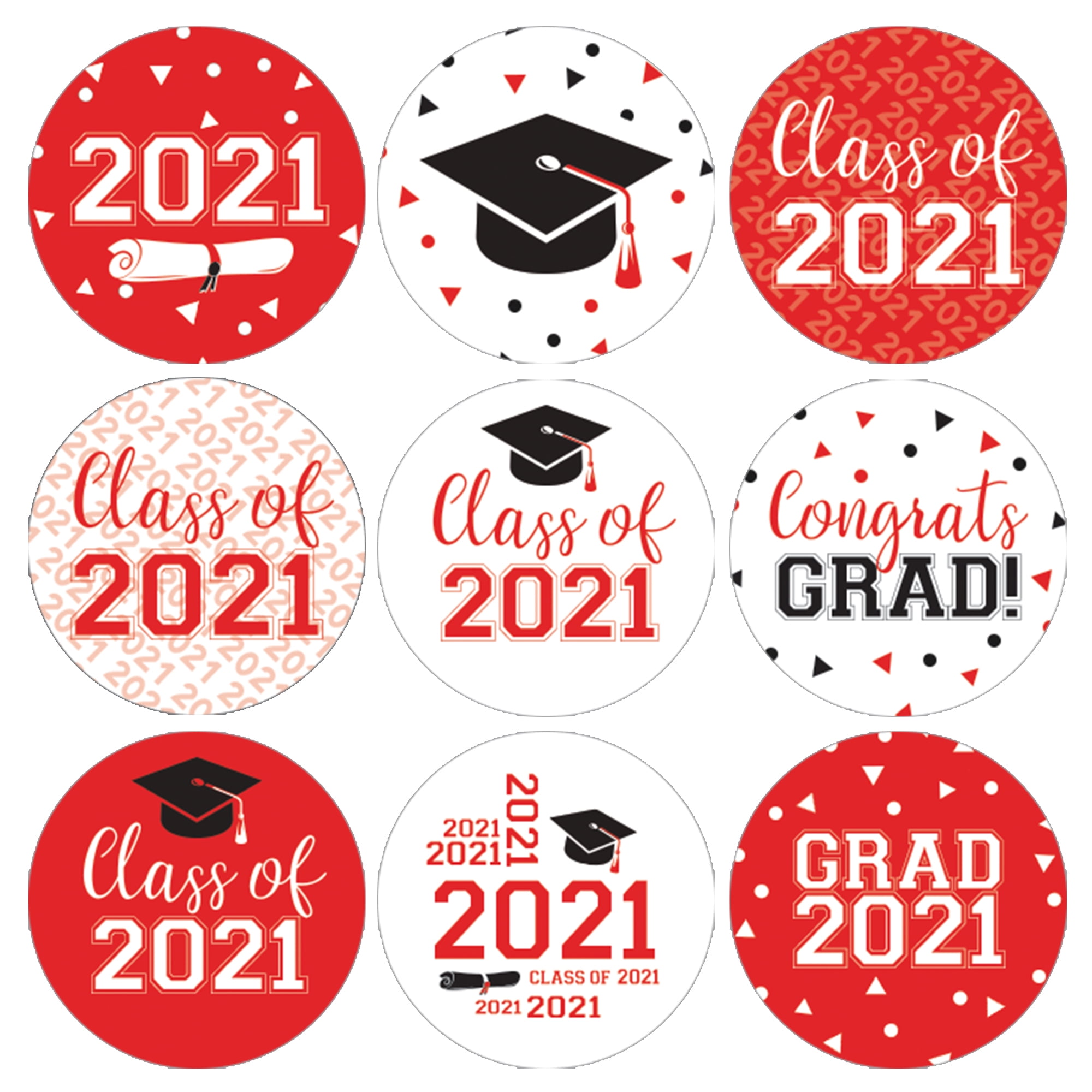 class of 2021 graduation party favor stickers 180 count