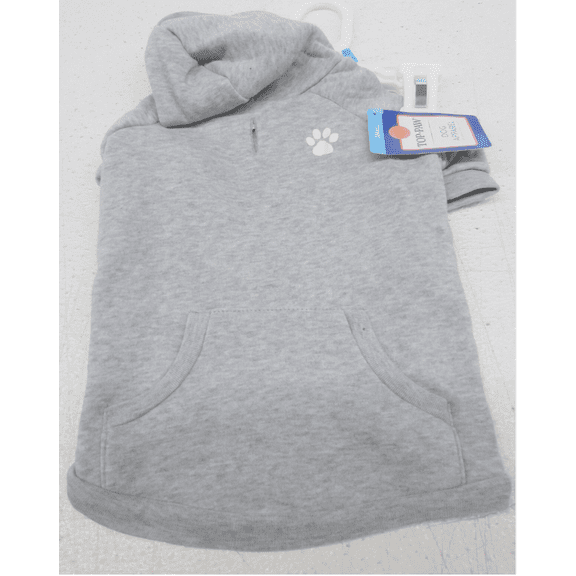 Dog Hoodie Medium Paw Print Grey Canine Apparel Top Paw SZ LARGE