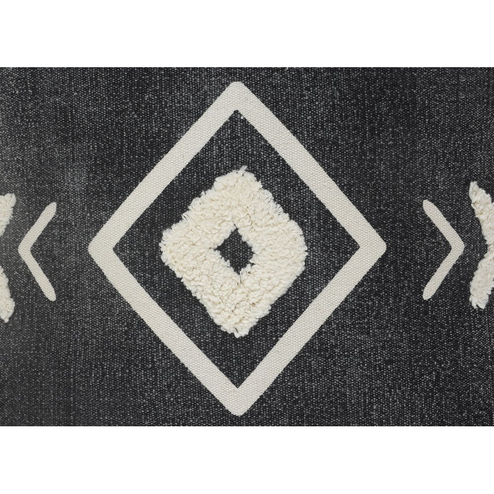 Ox Bay 20" x 20" Hand-Woven Black/ Cream Tribal Organic Cotton Pillow Cover