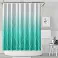 thumbnail image 2 of Aqua Shower Curtain with Rings Coastal Decor Bath Ideas Summer Ocean Beach Theme Ombre Bathroom Shower Curtain Set Bathroom Curtain for Women Bathtub Hotel, 72x84in Spa Blue, 2 of 4