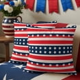 thumbnail image 5 of 2 Pack Outdoor Waterproof Throw Pillows,Red Blue Star and Stripe Flag Decorative Square Pillow Case Patio Pillows for Chair Couch Sofa 16x16in, 5 of 9
