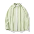 thumbnail image 1 of Mens Shirts with Pocket Business Casual Long Sleeve Tshirts Shirt Button-Down Collared Solid Color Breathable Lapel Work Shackets Tops, 1 of 6