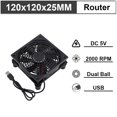 thumbnail image 1 of DC 5V USB 120mm 140mm DIY Router Fan 80mm W/Controller & Protective Net Desktop Cooling Fan 92mm TV Box Dual Ball Cooler 12025B 2000RPM 1Fan, 1 of 6