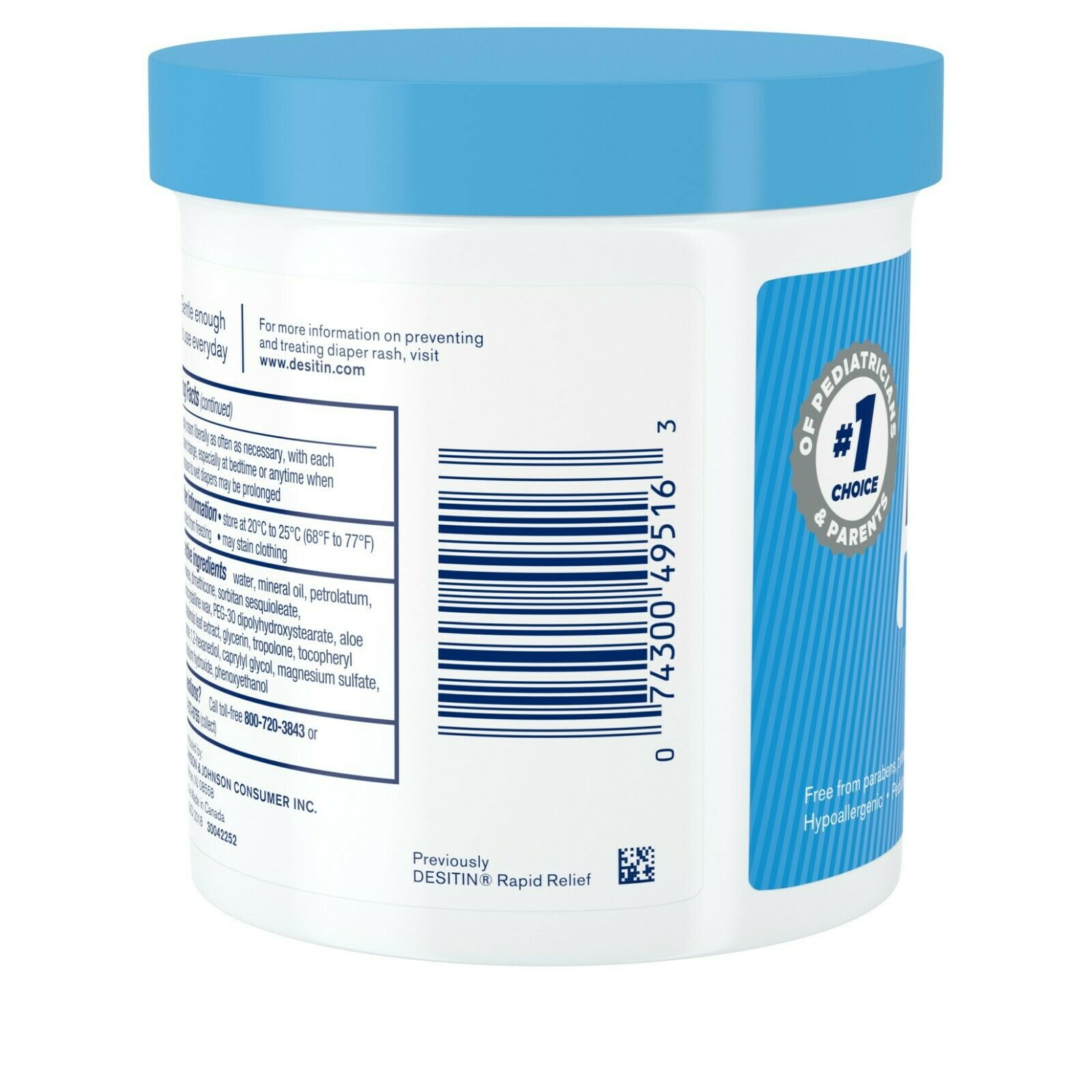 DESITIN Rapid Relief Diaper Rash Cream 16 oz (Pack of 4)