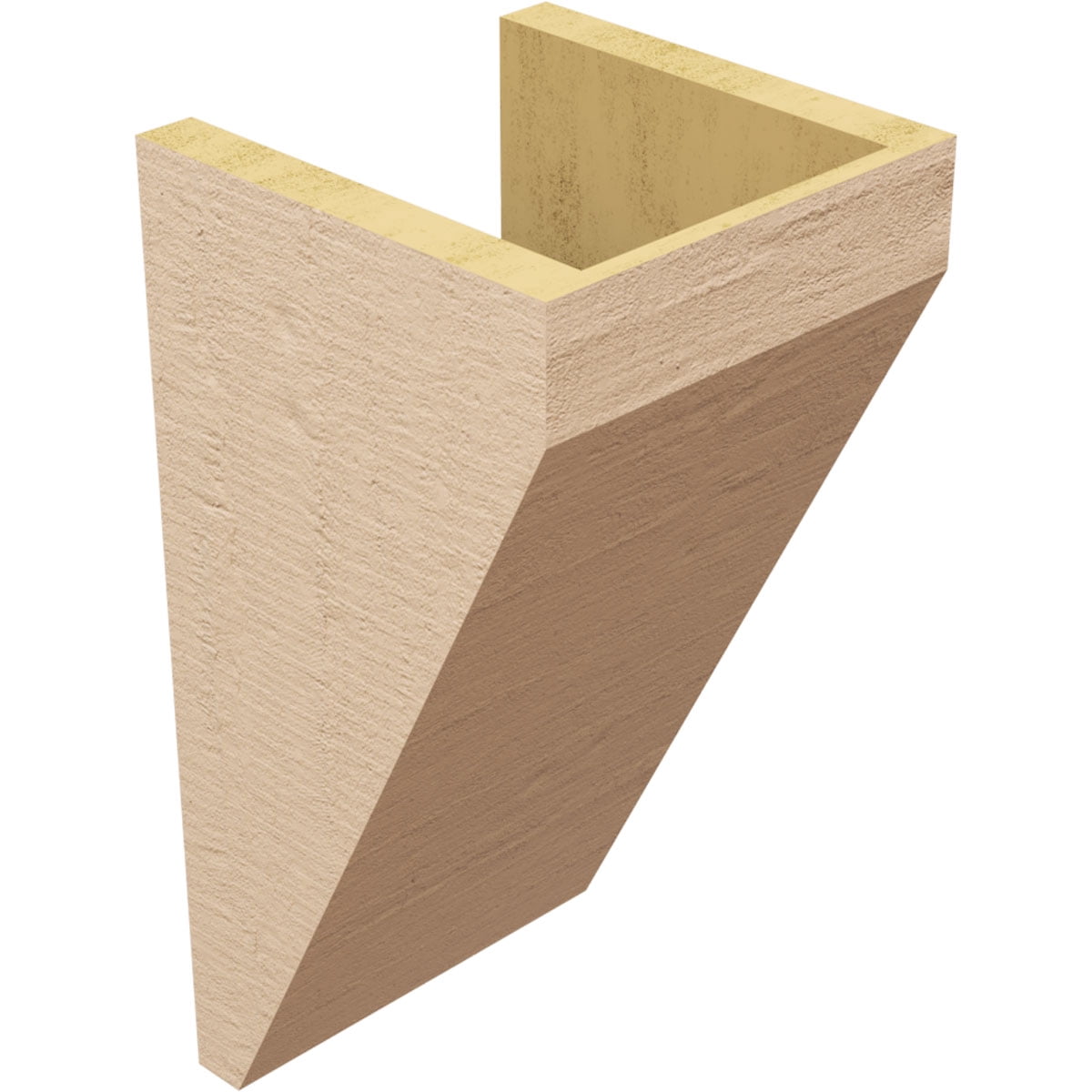 8"W x 8"D x 16"H Wide Concord Rough Cedar Woodgrain TimberThane Corbel, Primed Tan