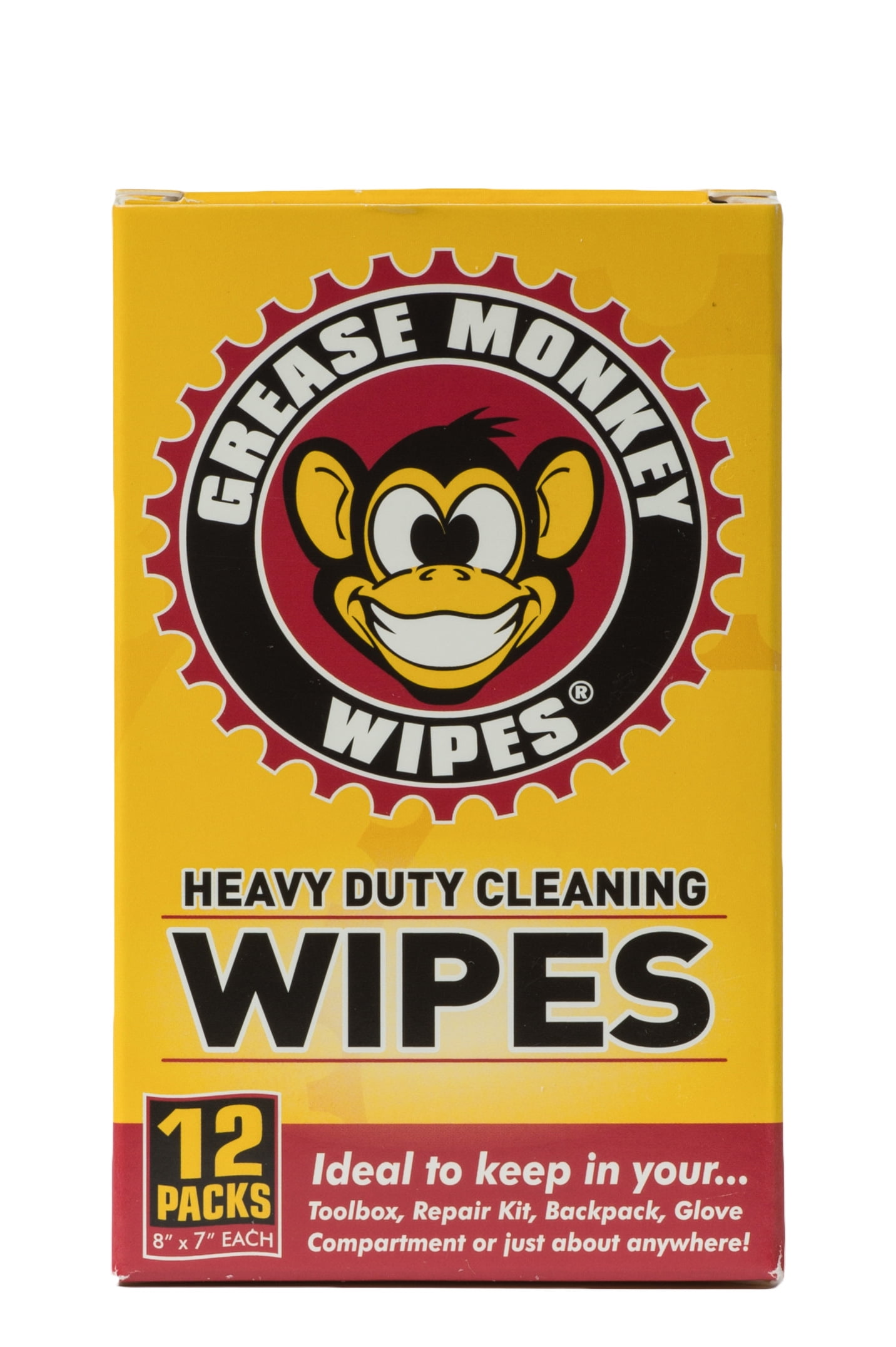 Grease Monkey Wipes Individual Heavy Duty Cleaning Wipes, 12Count