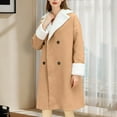 thumbnail image 4 of Niaviben Women's Winter Jackets Long Peacoat Women Winter Pea Coats for Women Wool Coats Women Shirts Casual Women Long Wool Coat Womens Pea Coat Khaki 2XL, 4 of 5