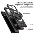 thumbnail image 4 of Galaxy Wireless Case for T Mobile Revvl 6x Pro 5G/Revvl 6 Pro 5G Case with Tempered Glass Screen Protector Ring Kickstand Car Mount Shockproof Hard Phone Case Cover - Black, 4 of 7