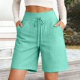 thumbnail image 6 of Only Moment Womens Lightweight Shorts Bamboo Nodes Cotton Summer Casual Elastic High Waisted Wide Leg Cute Dressy 2026 Vacation Beach Clothes Shorts Women Light Green,3XL, 6 of 6