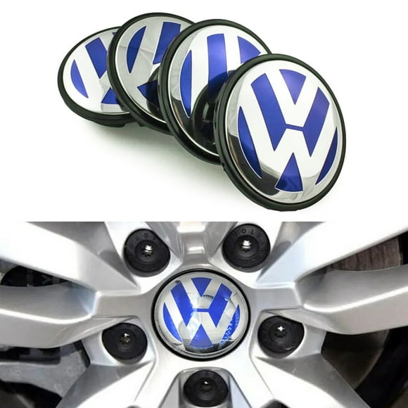 4-Pack - Volkswagen VW Center Caps / Wheel Hub Emblems - Bi