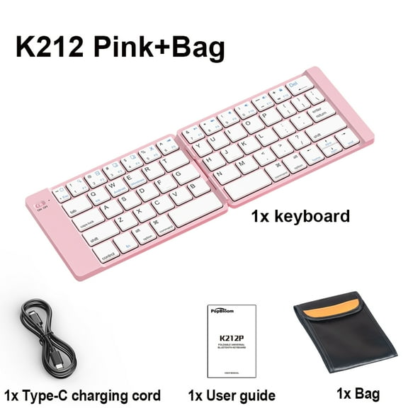 Mini Foldable Keyboard Rechargable Portable Travel Bluetooth Wireless Folding Keyboard for iOS Android Windows PC Tablet