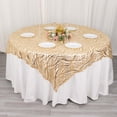 thumbnail image 3 of Efavormart 72"x72" Champagne Wave Embroidered Sequin Table Overlay, Sparkly Square Table Topper, 3 of 6