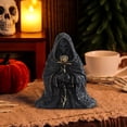 thumbnail image 2 of Halloween Ornament Gothic Style Mysterious Black Robe Design Evil Face Statue Halloween Theme Party Decoration, 2 of 7