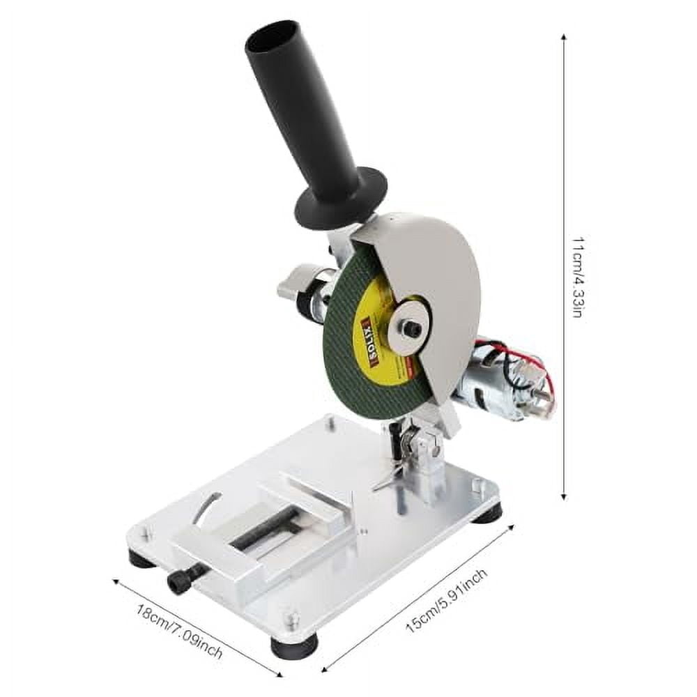 Low Noise Mini Table Saw, 0-45° Adjust-Angle Portable Tabletop Mitre Saw, 96W Manual Chop Saw for Metal Thin Stainless Steel Sheet Iron Sheet Wood Plastic Acrylic