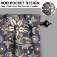 thumbnail image 5 of Paisley Curtains 24 Inch Short - 3 Panel Set, Vintage Bohemian Ethnic Floral Pattern, Colorful Retro Chic Design, Artistic Rod Pocket Window Curtain for Living Room, Bedroom, Easy Wash, 5 of 6