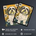 thumbnail image 2 of Artery8 Dog Lover Shih Tzu Daisy Field Yellow Teal Floral Living Room Art Print Framed Poster Wall Decor 12x16 inch, 2 of 3