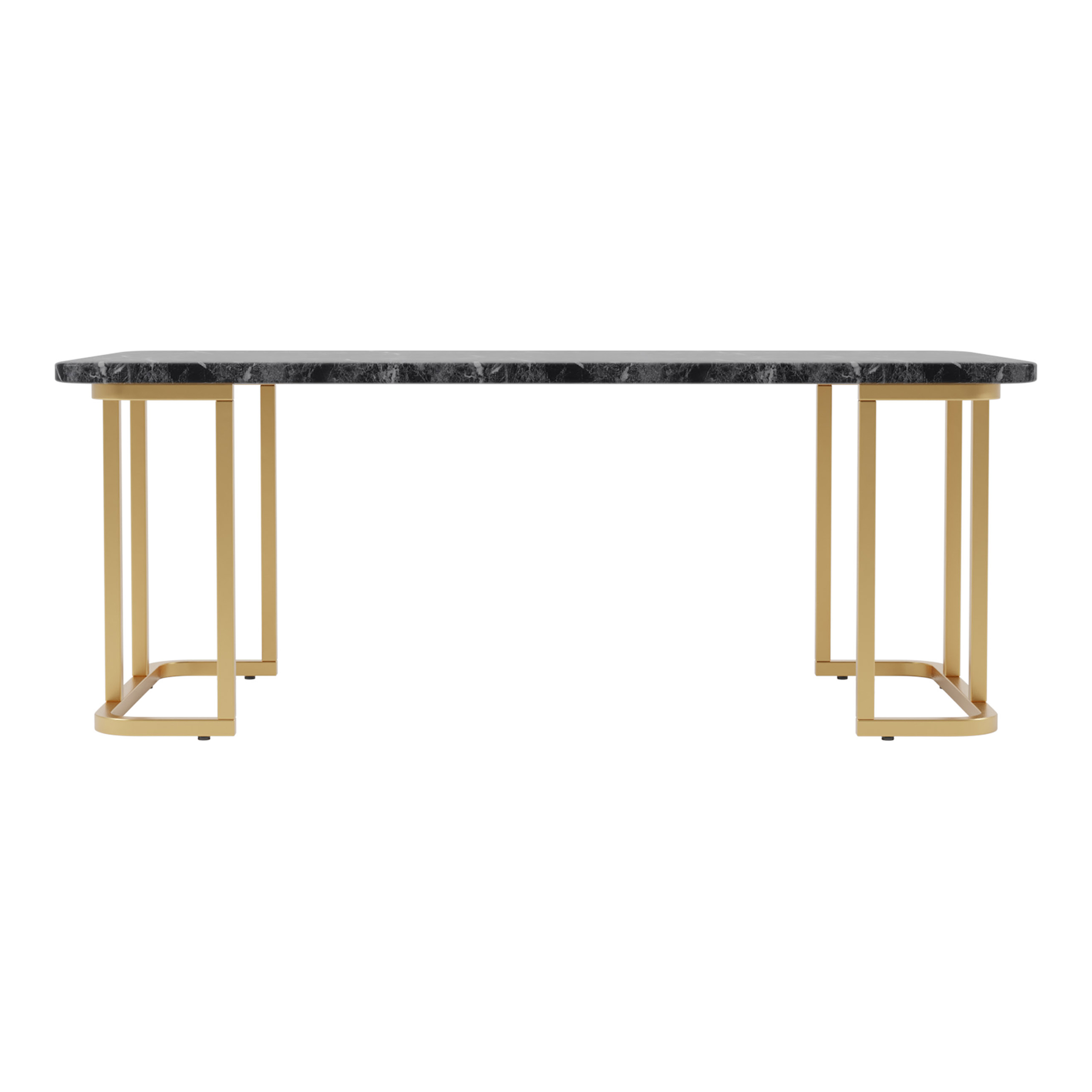 Furniture of America Musel Faux Marble Top Coffee Table, Black
