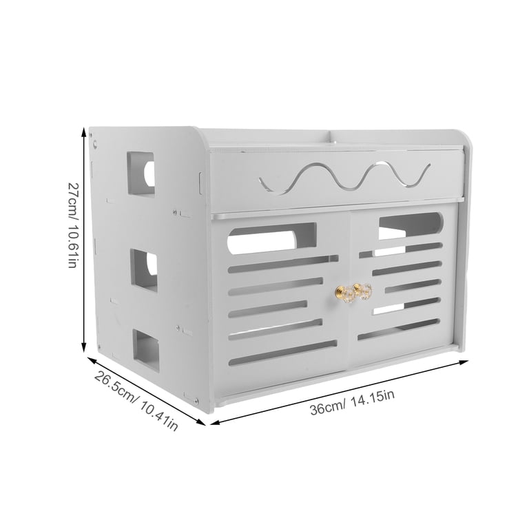 WEUVEB White 3 Layer Plastic Router Storage Hider with Ventilation ...