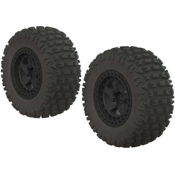 ARRMA AR550042 Fortress SC Tire Set Glued Black 2 ARAC9630 RC Tire