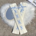 thumbnail image 4 of Wdgfv Kawaii Leg Warmers for Girls Women Leg Warmers Cute Leg Cover Bow Ball Knit Socks Light Blue One Size, 4 of 5