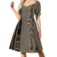 thumbnail image 3 of Vestido elegante de manga corta con diseño Lakota, vestido de mujer, falda de verano para mujer, 3 of 7