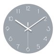 thumbnail image 1 of Reloj colgante creativo con grabado 3D, sencillo, ultrafino, de color puro, con números modernos y elegantes, para el hogar y la oficina, sin pilas (gris)., 1 of 5