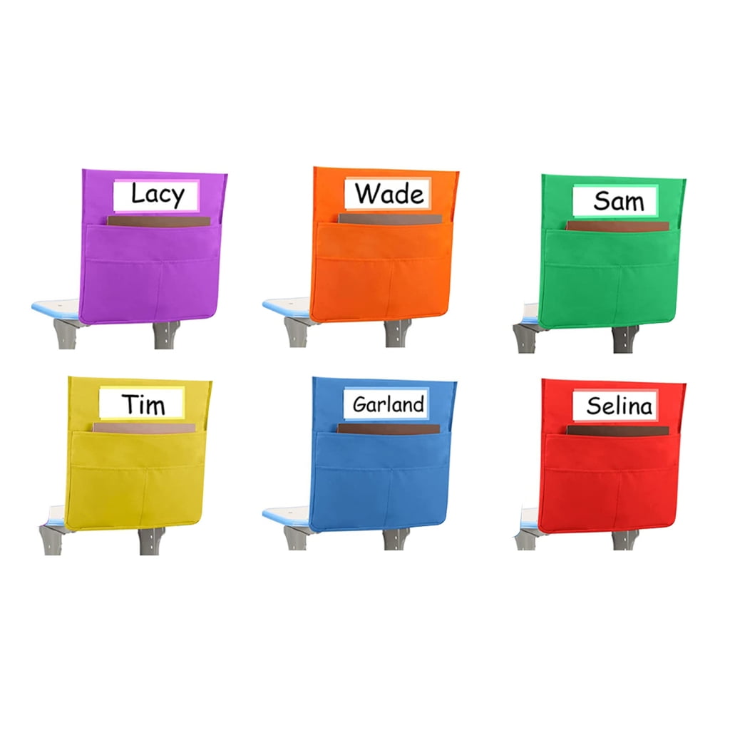 MANNYA Pocket Chart Seat Back Organizer with Name Tags Chair Pockets