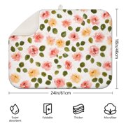 Printed Dish dry mat for Kitchen Counter 2 Pack Absorbent Reversible Drying Mats Microfiber Kitchen Countertop Protector Dishes Drying Pad Extra Large 18x24 Dish Mat