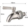 thumbnail image 3 of Grifo para dispensador de bebidas, grifo para barril de vino, cerveza o bebidas, acero inoxidable 304, tamaño de 16 mm, resistente al desgaste, plateado, para barril de cerveza, grifo para vino, 3 of 5
