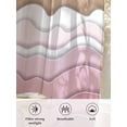 thumbnail image 6 of Sheer Curtains 54 Inch Length 2 Panels Set for Kitchen, Pink Ombre Stripe Semi Sheer Curtains for Windows, Abstract Summer Beach Coastal Voile Window Treatments Rod Pocket Curtain, 6 of 7