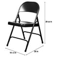 thumbnail image 3 of Hampden Furnishings Bernadine Collection Steel Round-Back Folding Chair, Black, Pack of 4, 3 of 7